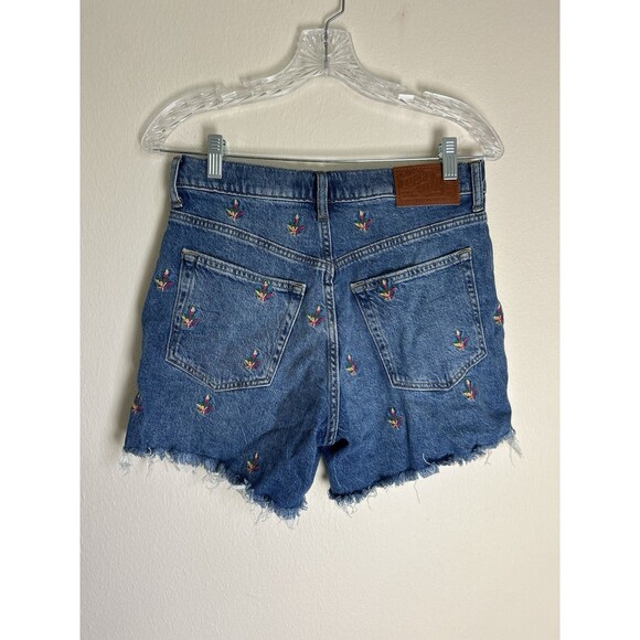 Lucky Brand Weed Leaf Lucky Legend Embroidered 5" High Rise 90s Shorts 4 27 - Picture 3 of 7